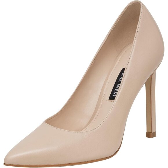 Nine West Women's Ivory Leather Closed Pointed Toe Stiletto High Heel Pump - Picture 1 of 6